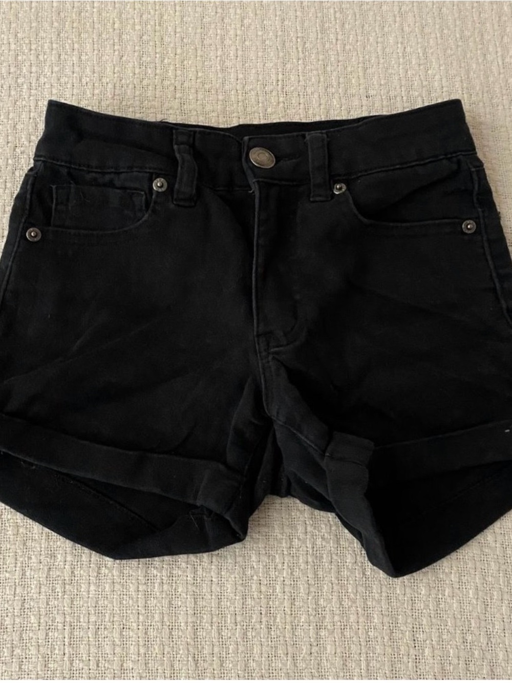 Classic Black High-Rise Women's Denim Shorts